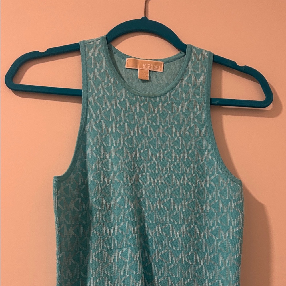 Michael Kors Aqua Patterned Sleeveless Dress 👗